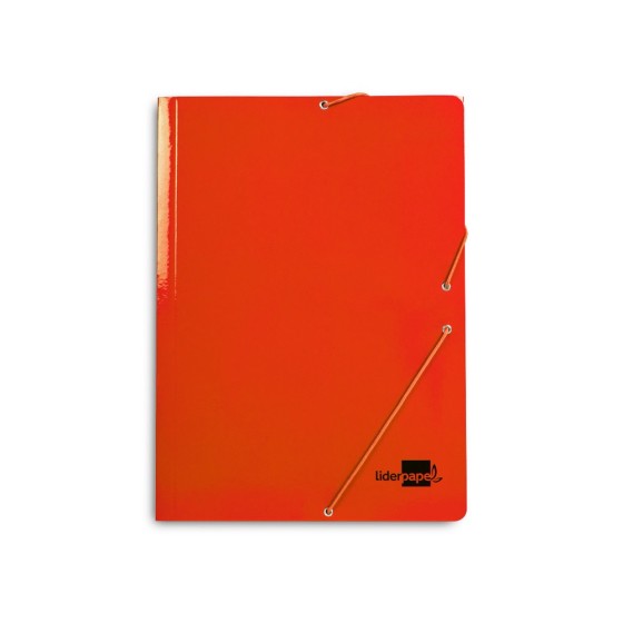 Carpeta liderpapel gomas folio 3 solapas carton plastificado colores surtidos