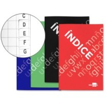 Indice liderpapel tapa cartoncillo cuarto 24 hojas 70g/m2 colores surtidos