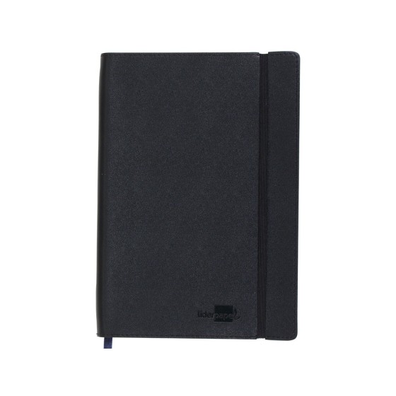 Libreta indice liderpapel similpiel a5 120 hojas 70g/m2 color negro