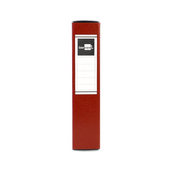 Carpeta proyectos liderpapel folio lomo 70mm carton gofrado roja