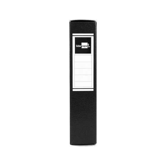 Carpeta proyectos liderpapel folio lomo 70mm carton gofrado negra