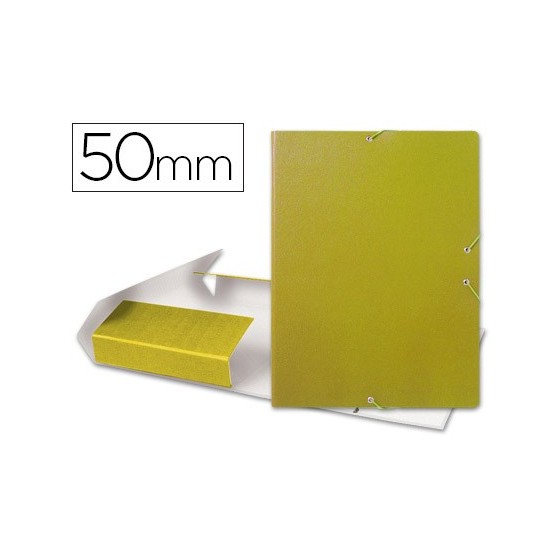 Carpeta proyectos liderpapel folio lomo 50mm carton gofrado amarilla
