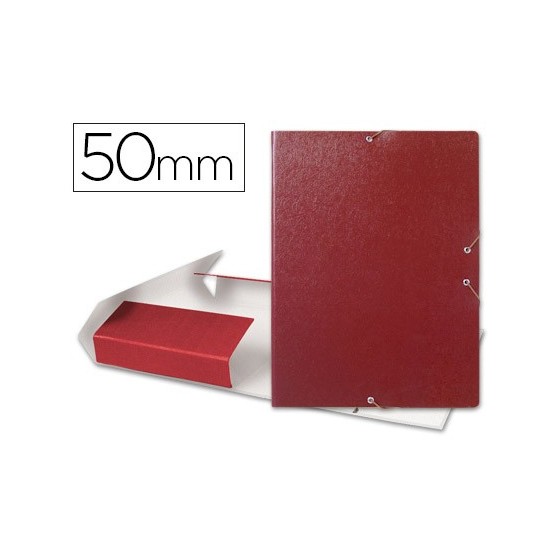 Carpeta proyectos liderpapel folio lomo 50mm carton gofrado roja