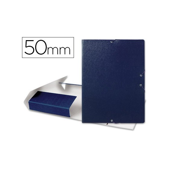 Carpeta proyectos liderpapel folio lomo 50mm carton gofrado azul