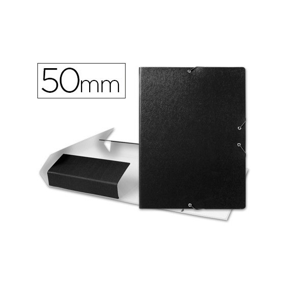 Carpeta proyectos liderpapel folio lomo 50mm carton gofrado negra