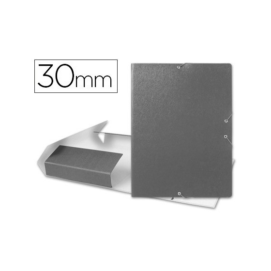 Carpeta proyectos liderpapel folio lomo 30mm carton gofrado gris