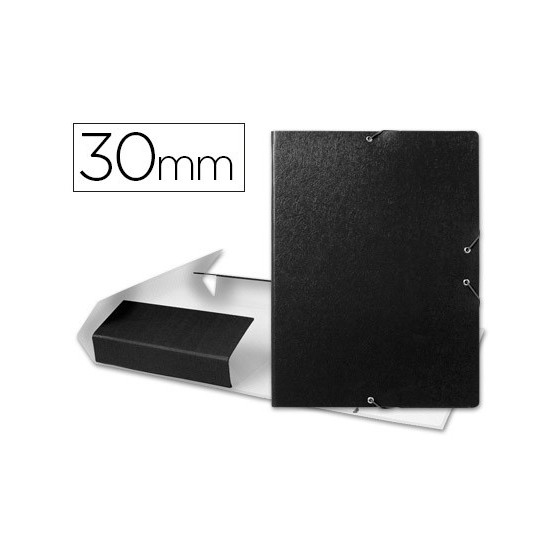 Carpeta proyectos liderpapel folio lomo 30mm carton gofrado negra