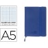 Libreta liderpapel simil piel a5 120 hojas 70g/m2 cuadro 4mm sin margen azul