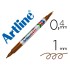 Rotulador artline marcador permanente ek-041t marron -doble punta 0.4 y 1.0 mm