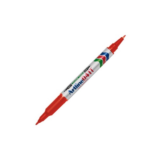 Rotulador artline marcador permanente ek-041t rojo doble punta 0.4 y 1.0 mm