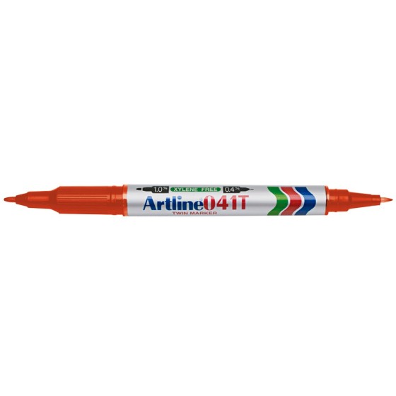 Rotulador artline marcador permanente ek-041t rojo doble punta 0.4 y 1.0 mm