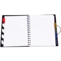 Cuaderno espiral liderpapel a5 micro executive tapa plastico 100h 80 gr cuadro 5mm 5 separadores con gomilla negro