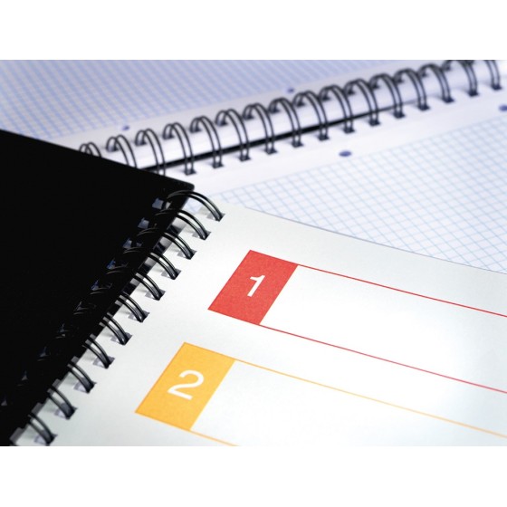 Cuaderno espiral liderpapel a4 micro executive tapa plastico 100h 80 gr cuadro 5mm 5 separadores con gomilla azul