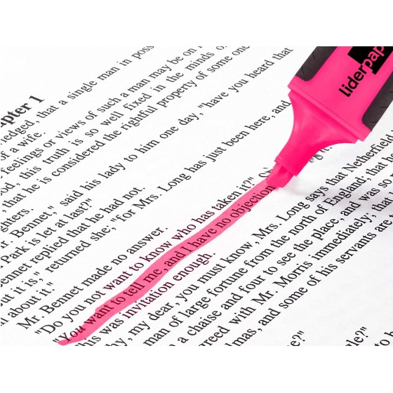 Rotulador liderpapel mini fluorescente rosa