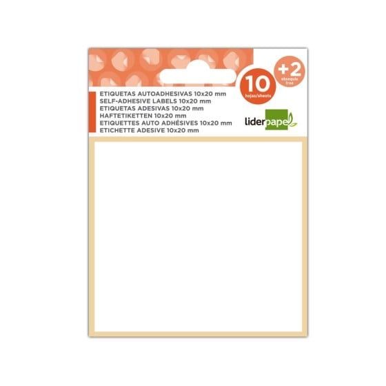 Etiquetas liderpapel sobre de 10 h. + 2 h. obsequio 12x30 mm -18 unidades por hoja