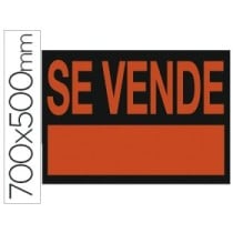 Cartel plastico \"se vende\" rojo fluorescente 700x500 mm