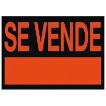 Cartel plastico \"se vende\" rojo fluorescente 700x500 mm