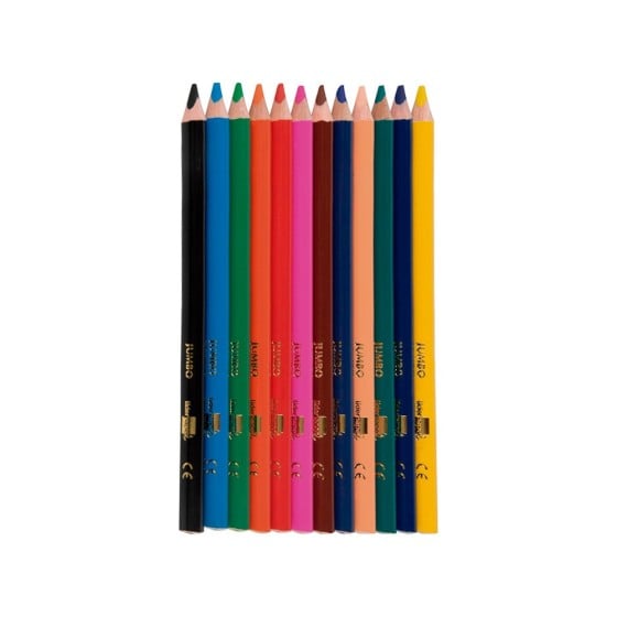 Lapices de colores liderpapel jumbo con sacapuntas caja de 12 colores