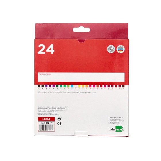 Lapices de colores liderpapel caja de 24 colores