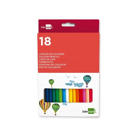Lapices de colores liderpapel caja de 18 colores