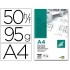 Bloc papel vegetal liderpapel encolado 210x297mm 50 hojas 95g/m2