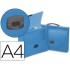 Carpeta liderpapel portadocumentos broche polipropileno din a4 azul transparente con asa