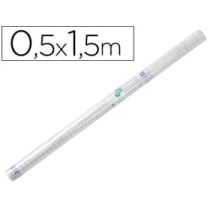Rollo plastico adhesivo liderpapel 0,50x1,50 mt. 8o micras forralibros removible