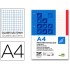 Bloc encolado liderpapel cuadro 5mm rojo a4 natural 100 hojas 70 g/m2