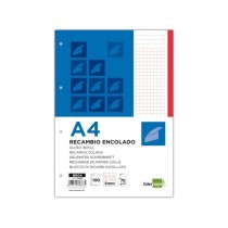 Bloc encolado liderpapel cuadro 5mm rojo a4 natural 100 hojas 70 g/m2