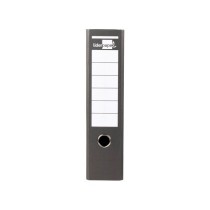 Archivador de palanca liderpapel folio carton forrado sin rado lomo 80mm negro compresor metalico