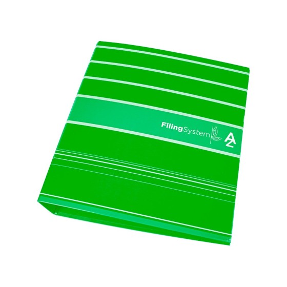 Archivador de palanca liderpapel a4 filing system forrado sin rado lomo 80mm verdecon caja y compresor metalico