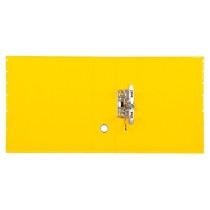Archivador de palanca liderpapel a4 filing system forrado sin rado lomo 80mm amarillo con caja y compresor metal