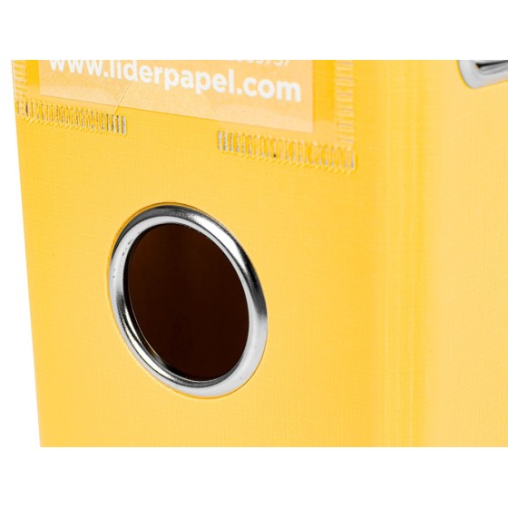 Archivador de palanca liderpapel a4 documenta forrado pvc con rado lomo 75mm amarillo compresor metalico