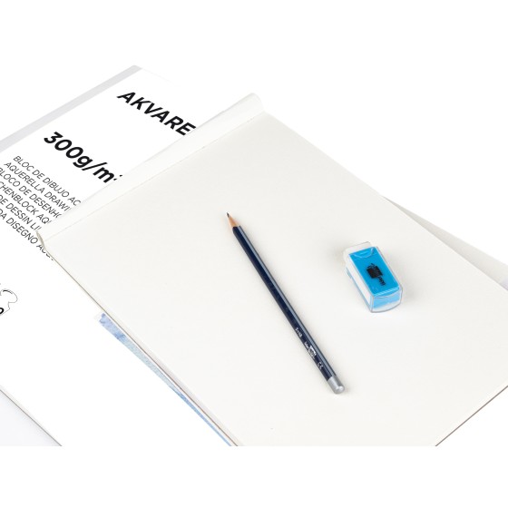 Bloc dibujo liderpapel acuarela encolado 297x420mm 20 hojas 300g m2 sin recuadro
