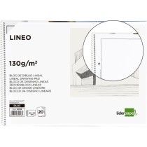 Bloc dibujo liderpapel lineal espiral 230x325mm 20 hojas 130g/m2 con recuadro 2 taladros perforado