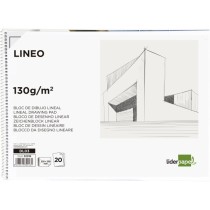 Bloc dibujo liderpapel lineal espiral 230x325mm 20 hojas 130g/m2 con recuadro 2 taladros perforado