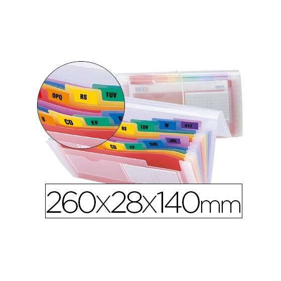 Carpeta liderpapel clasificador fuelle 43804 polipropileno para letras y cheques spectrafile 13 dpto