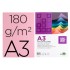 Cartulina liderpapel a3 180g/m2 rosa paquete de 100 hojas