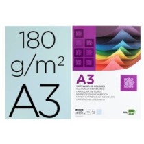 Cartulina liderpapel a3 180g/m2 celeste paquete de 100hojas