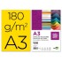 Cartulina liderpapel a3 180g/m2 amarillo paquete de 100 hojas