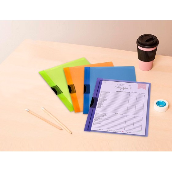 Carpeta liderpapel dossier pinza lateral 45303 polipropileno din a4 verde cla30 hojas pinza deslizante