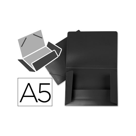 Carpeta liderpapel gomas solapas 34945 polipropileno din a5 negra opaco