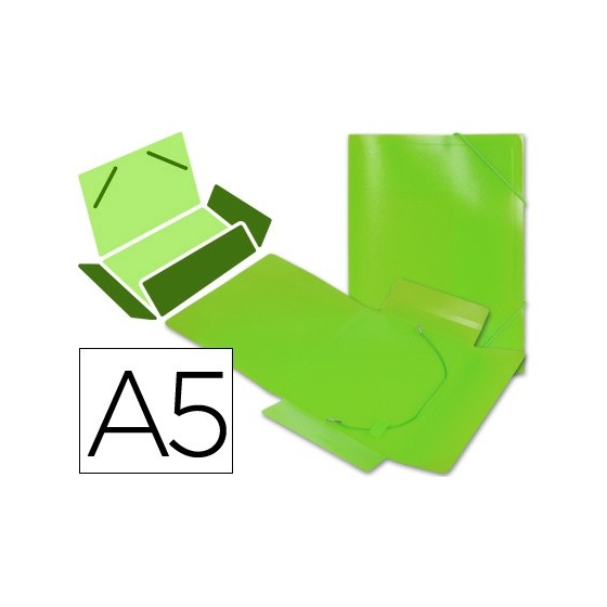 Carpeta liderpapel gomas solapas 34973 polipropileno din a5 verde