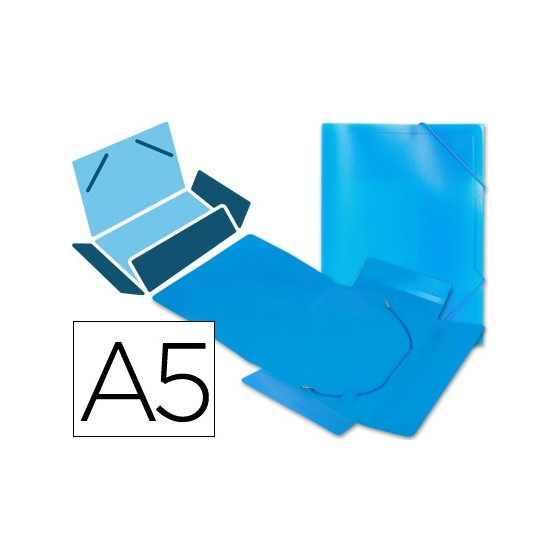 Carpeta liderpapel gomas solapas 34972 polipropileno din a5 azul