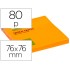 Bloc de notas adhesivas quita y pon q-connect 76x76 mm naranja neon 80 hojas