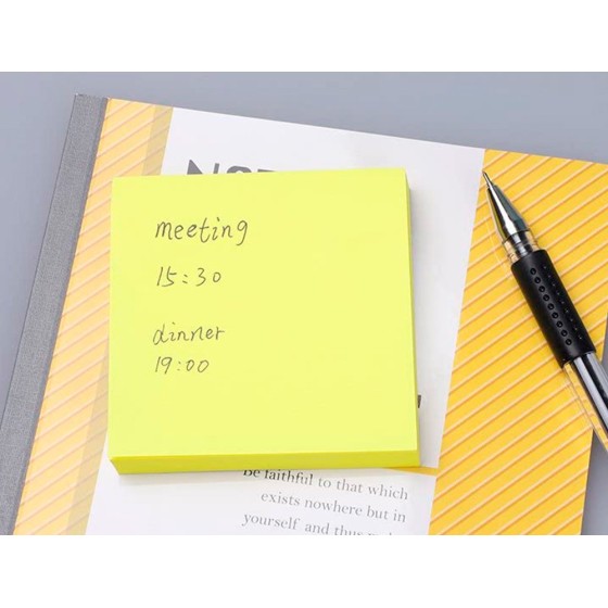 Bloc de notas adhesivas quita y pon q-connect 76x76 mm amarillo neon 80 hojas
