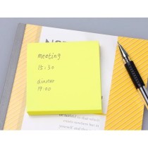 Bloc de notas adhesivas quita y pon q-connect 76x76 mm amarillo neon 80 hojas