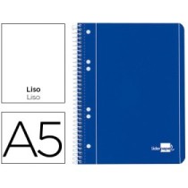 Cuaderno espiral liderpapel a5 micro serie azul tapa blanda 80h 75 gr liso 6taladros azul
