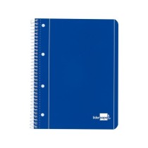 Cuaderno espiral liderpapel a4 micro serie azul tapa blanda 80h 80 gr cuadro5mm con margen 4 taladros azul