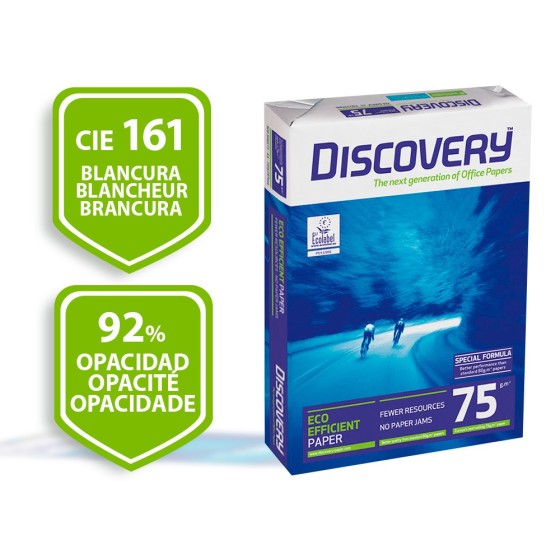 Papel fotocopiadora discovery din a3 75 grs. papel multiuso ink-jet y laserpaquete de 500 hojas